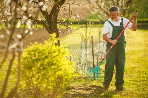 Professional garden care with equipment checks and risk awareness